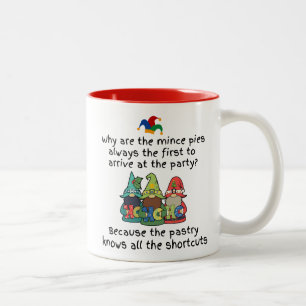 An Amusing Shortcut Mince Pie Joke Two-Tone Coffee Mug