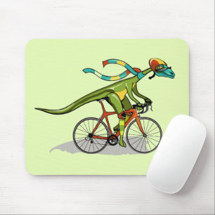 An Anabisetia Dinosaur Riding A Bicycle. Mouse Pad
