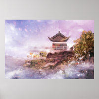 An Ancient Chinese Building on a Mountain Top