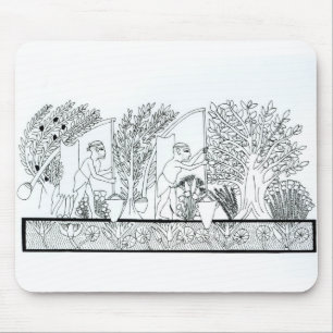 An ancient Egyptian garden (engraving) (b/w photo) Mouse Pad