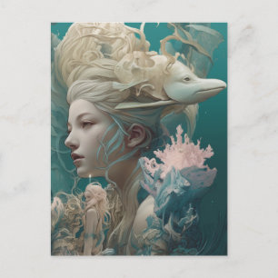 An ancient sea goddess postcard