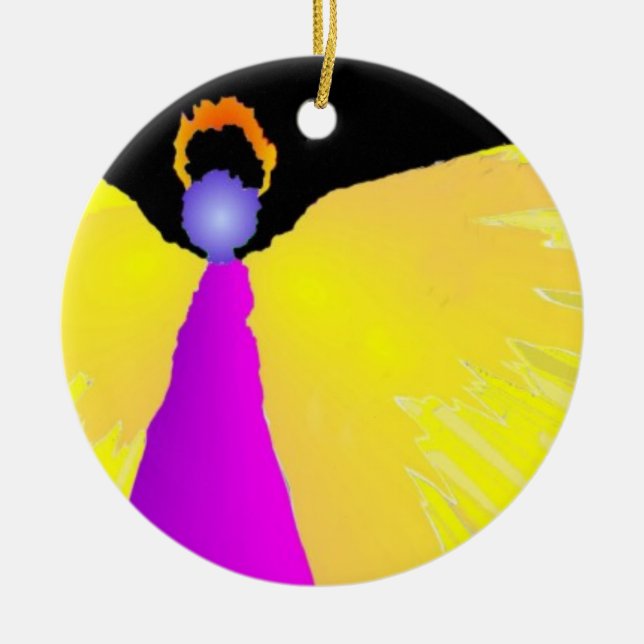 An Angel at Christmas Ceramic Tree Decoration (Front)