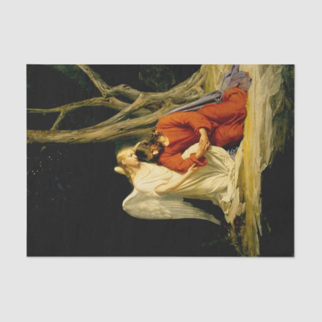 An Angel Comforting Jesus by Carl Bloch  Tissue Paper (Front)