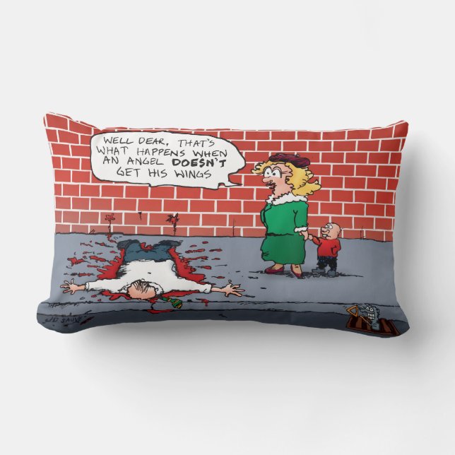 An Angel Doesn't Get His Wings Xmas Lumbar Cushion (Front)