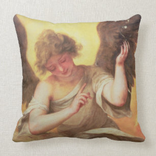 An Angel holding a Glass Flask Cushion