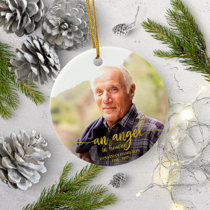 An Angel In Heaven Personalized Photo Memorial Ceramic Ornament