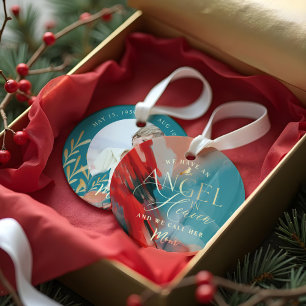 An Angel In Heaven Red Cardinal Mum Memorial Photo Ornament