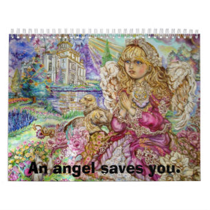 An angel of praying., An angel saves you. Calendar