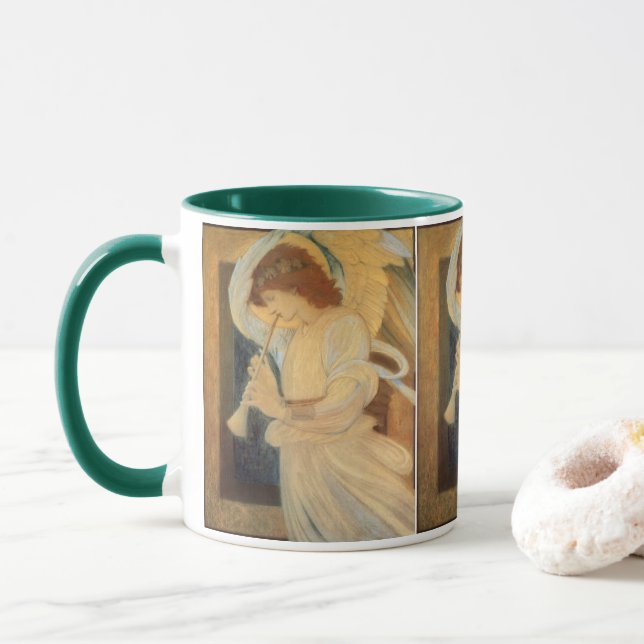 An Angel Playing a Flageolet By Burne Jones Mug (With Donut)