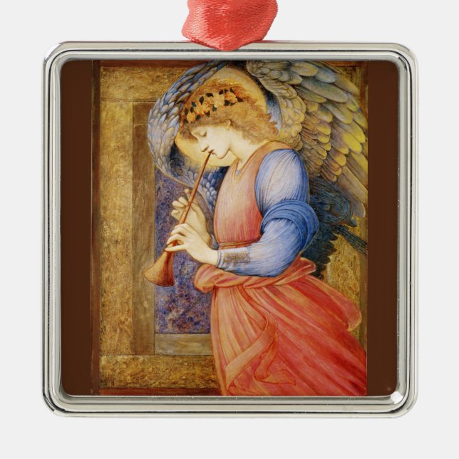 An Angel Playing A Flageolet Metal Tree Decoration (Front)