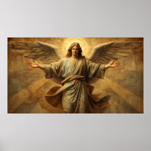 An Angel Watching Each Country on Earth on a Wall Poster