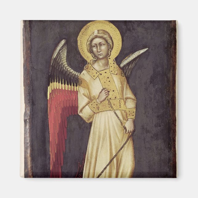 An Angel with a Demon on a Chain Magnet (Front)