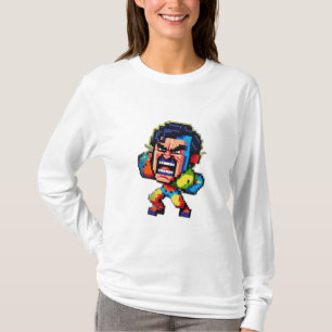 An angry pixelated character with retro gaming vib T-Shirt