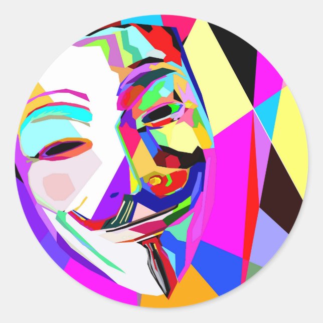 An Anonymous Rainbow Classic Round Sticker (Front)