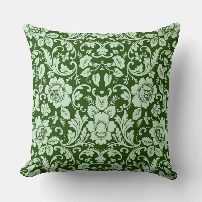 An antique floral damask cushion (Front)