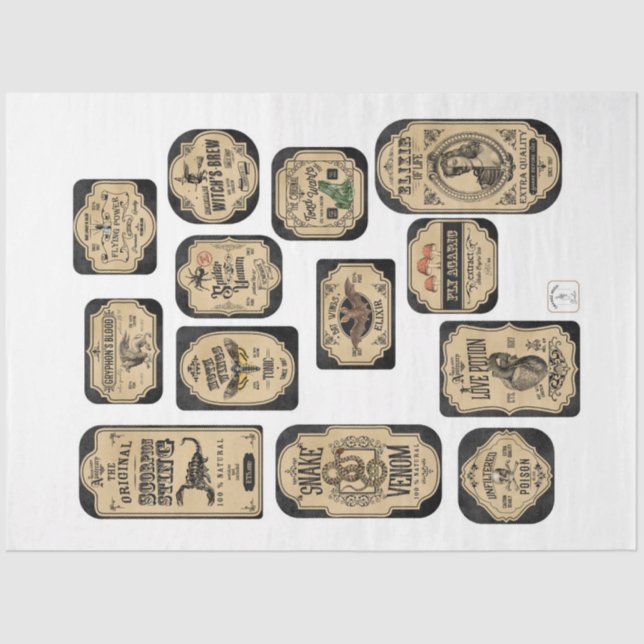 An Apothecary and Potion Label Series Design 4 Tissue Paper (Front)