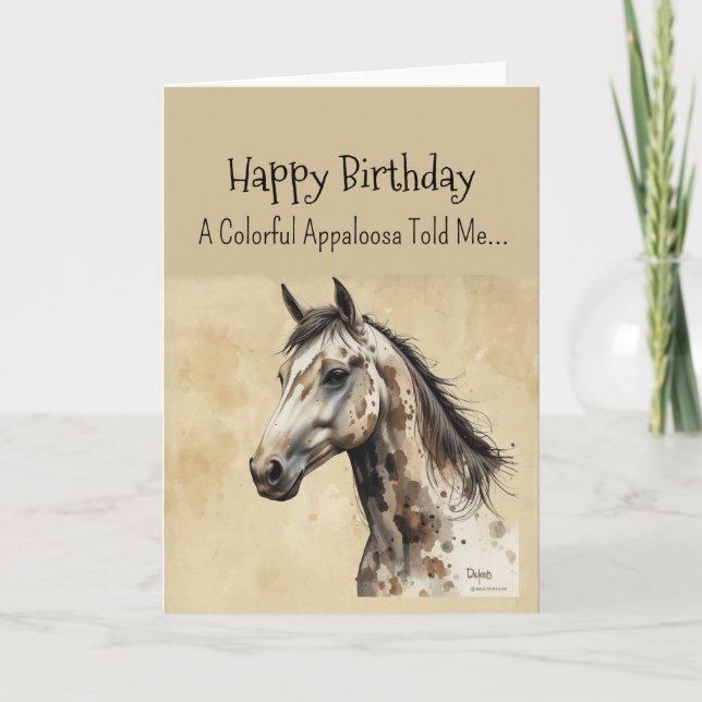 An Appaloosa Horse Personality Birthday  Card (Front)