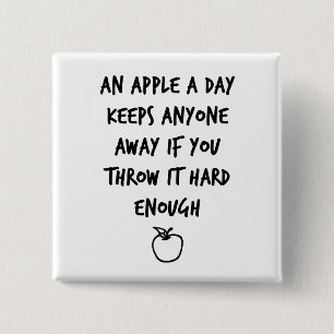 An Apple A Day 15 Cm Square Badge