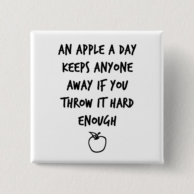 An Apple A Day 15 Cm Square Badge (Front)