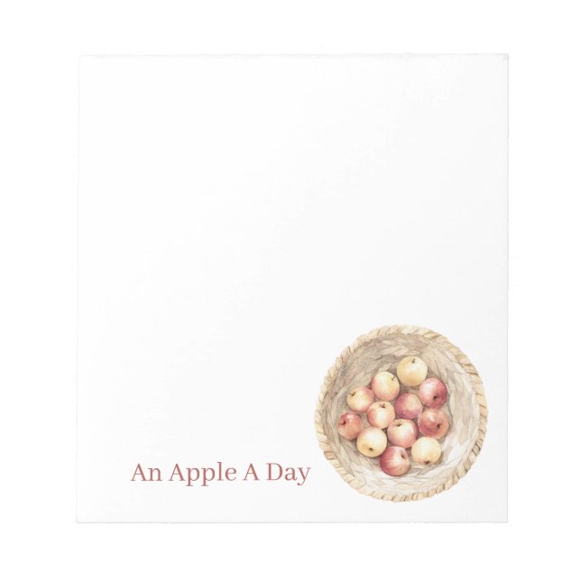 An Apple A Day Basket Notepad (Front)