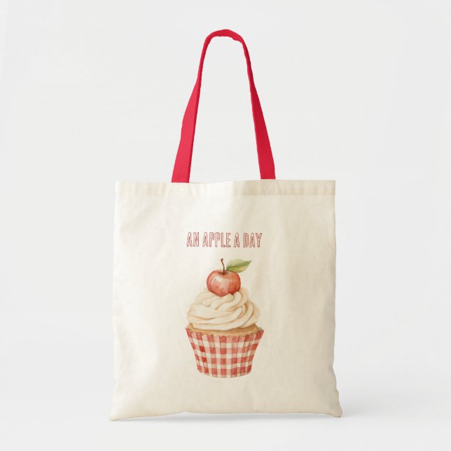 An Apple A Day Cupcake Pie Tote Bag (Front)