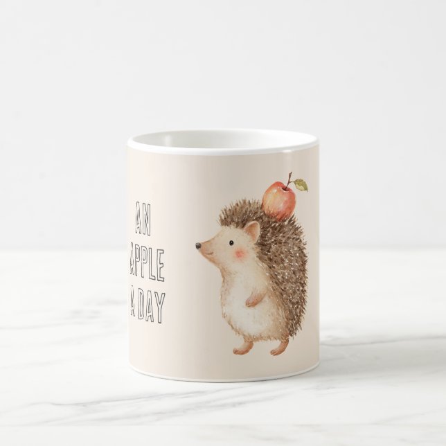 An Apple A Day Hedgehog Coffee Mug (Center)