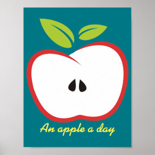 An apple a day illustration poster