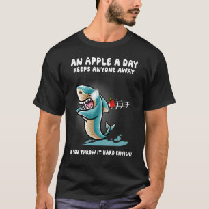 An Apple A Day Keeps Anyone Away Nerd Shark Shark T-Shirt
