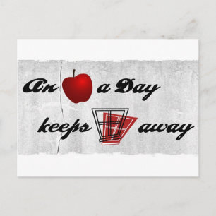 An apple a day keeps windows away postcard