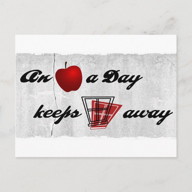 An apple a day keeps windows away postcard (Front)