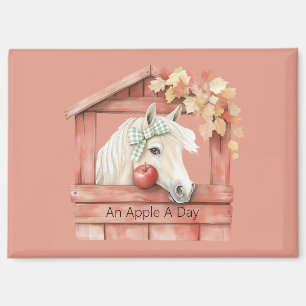 An Apple A Day White Horse Magnet