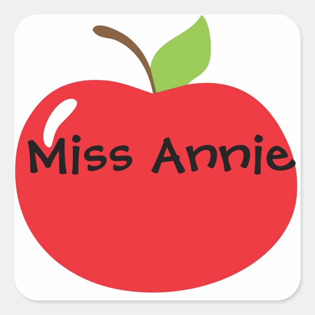 An Apple For Teacher Square Sticker (Front)