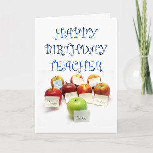 An apple for the teacher birthday card