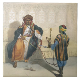 An Arab Sheikh Smoking, illustration from 'The Val Tile