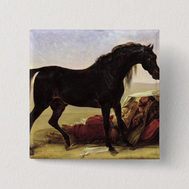 An Arabian Horse 15 Cm Square Badge (Front)