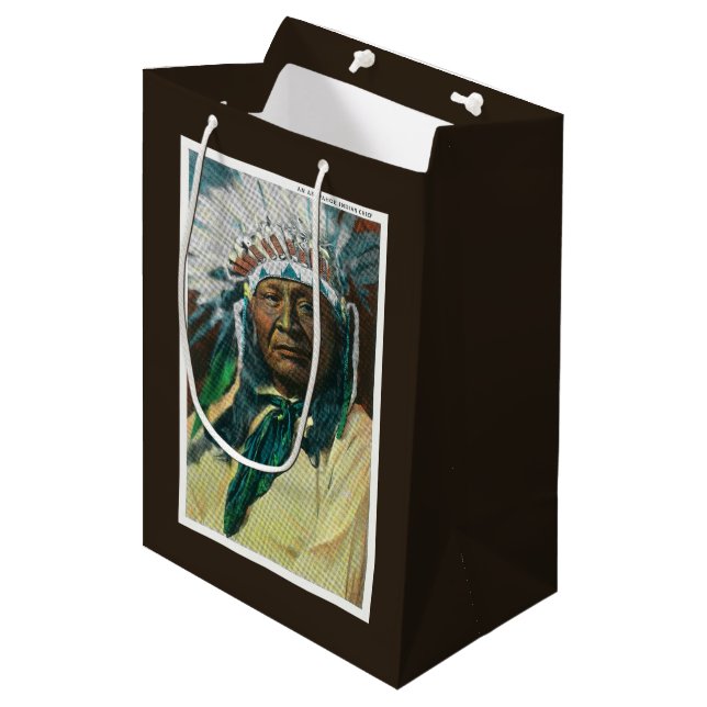 An Arapahoe Indian Chief PortraitColorado Medium Gift Bag (Front Angled)