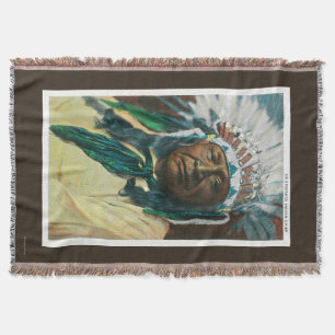 An Arapahoe Indian Chief PortraitColorado Throw Blanket