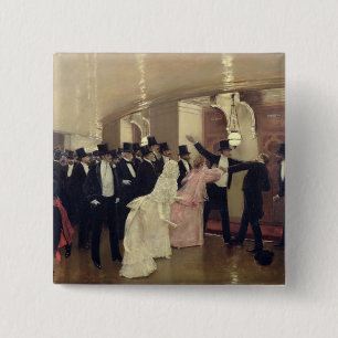 An Argument in the Corridors of the Opera, 1889 15 Cm Square Badge