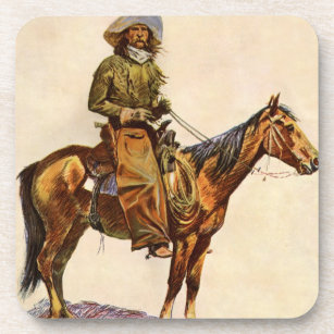 An Arizona Cowboy by Remington, Vintage Western Coaster