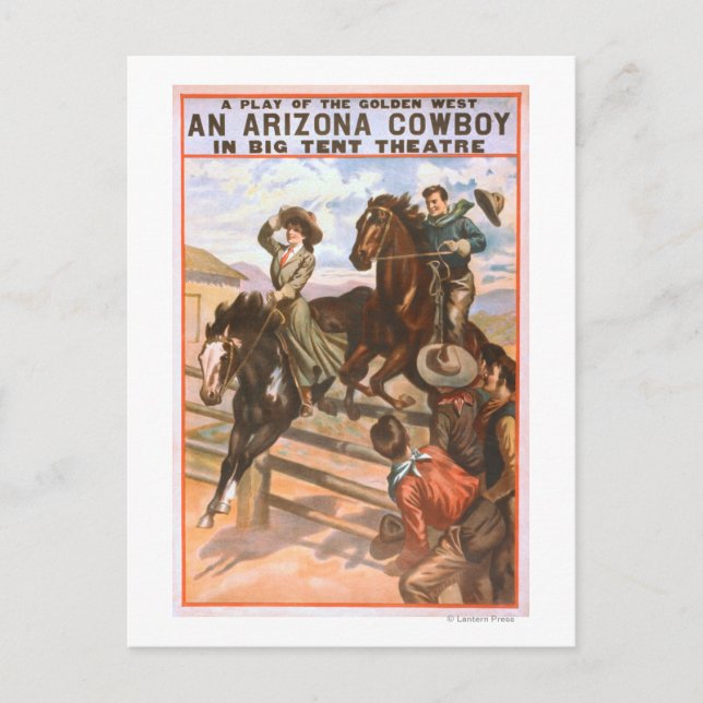 An Arizona Cowboy in Big Tent Theatre Poster Postcard (Front)