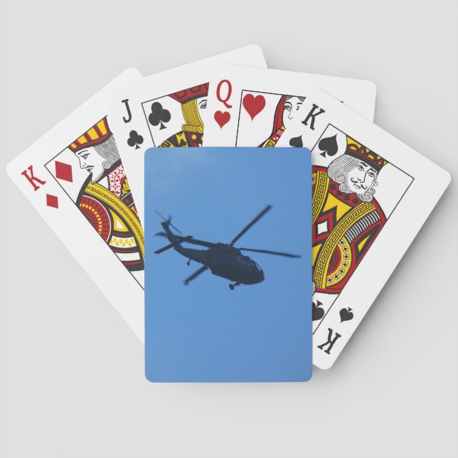 An army helicopter in flight playing cards (Back)