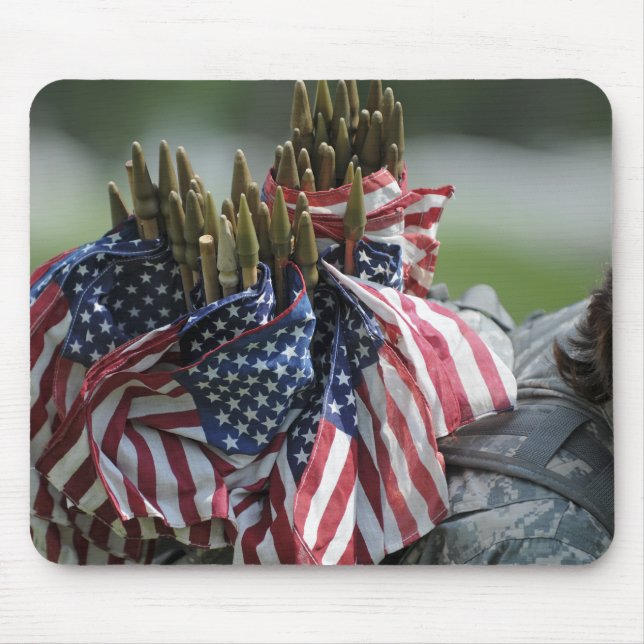 An Army soldier's backpack Mouse Pad (Front)