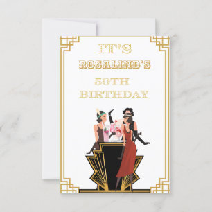 An Art Deco Themed 50th Birthday Invitation