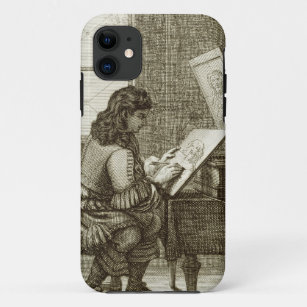 An artist copying onto an engraving plate, printed Case-Mate iPhone case