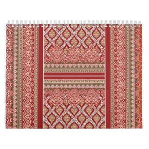 An artistic representation of an orange and brown  calendar