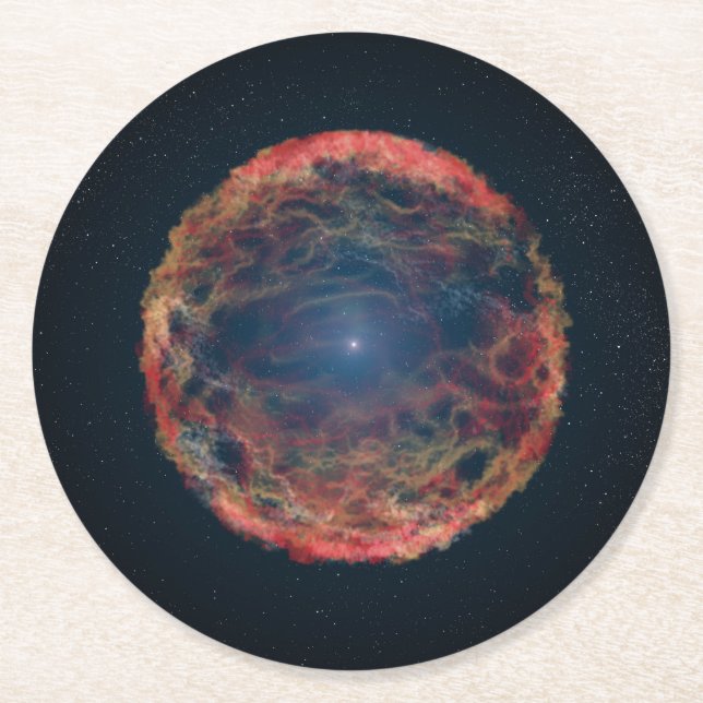 An Artist's Impression Of Supernova 1993j. Round Paper Coaster (Front)
