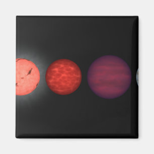 An artist's rendition comparing brown dwarfs magnet