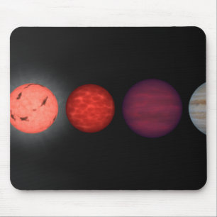 An artist's rendition comparing brown dwarfs mouse pad