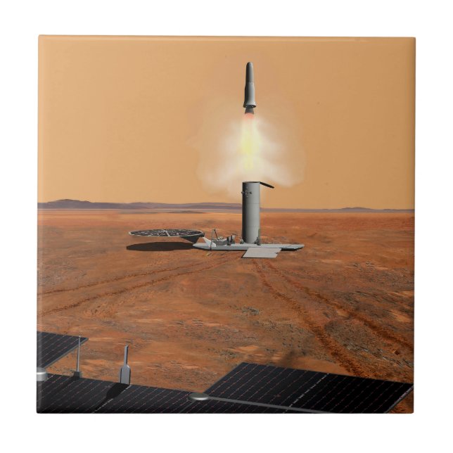 An Ascent Vehicle Leaving Mars. 2 Ceramic Tile (Front)