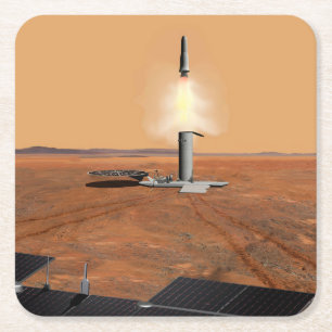 An Ascent Vehicle Leaving Mars. 2 Square Paper Coaster